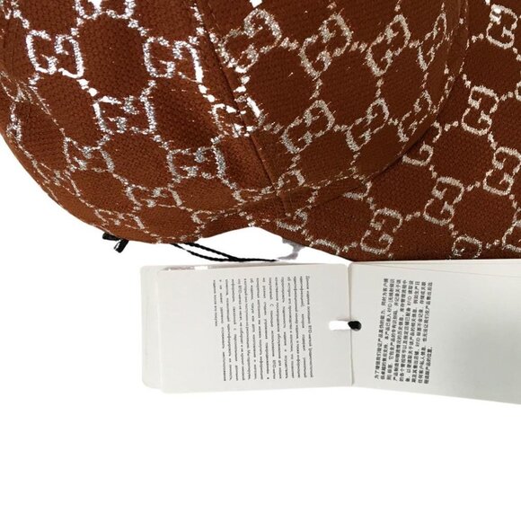 Gucci Women's Monogram GG Wool Blend Hat Strap Adjustable Brown Color Sz M, L - Picture 5 of 11